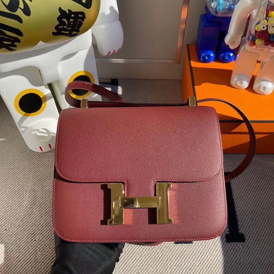 Hermès（爱马仕）Constance 24cm Epsom 原厂掌纹皮 ck55爱马仕红 金扣
