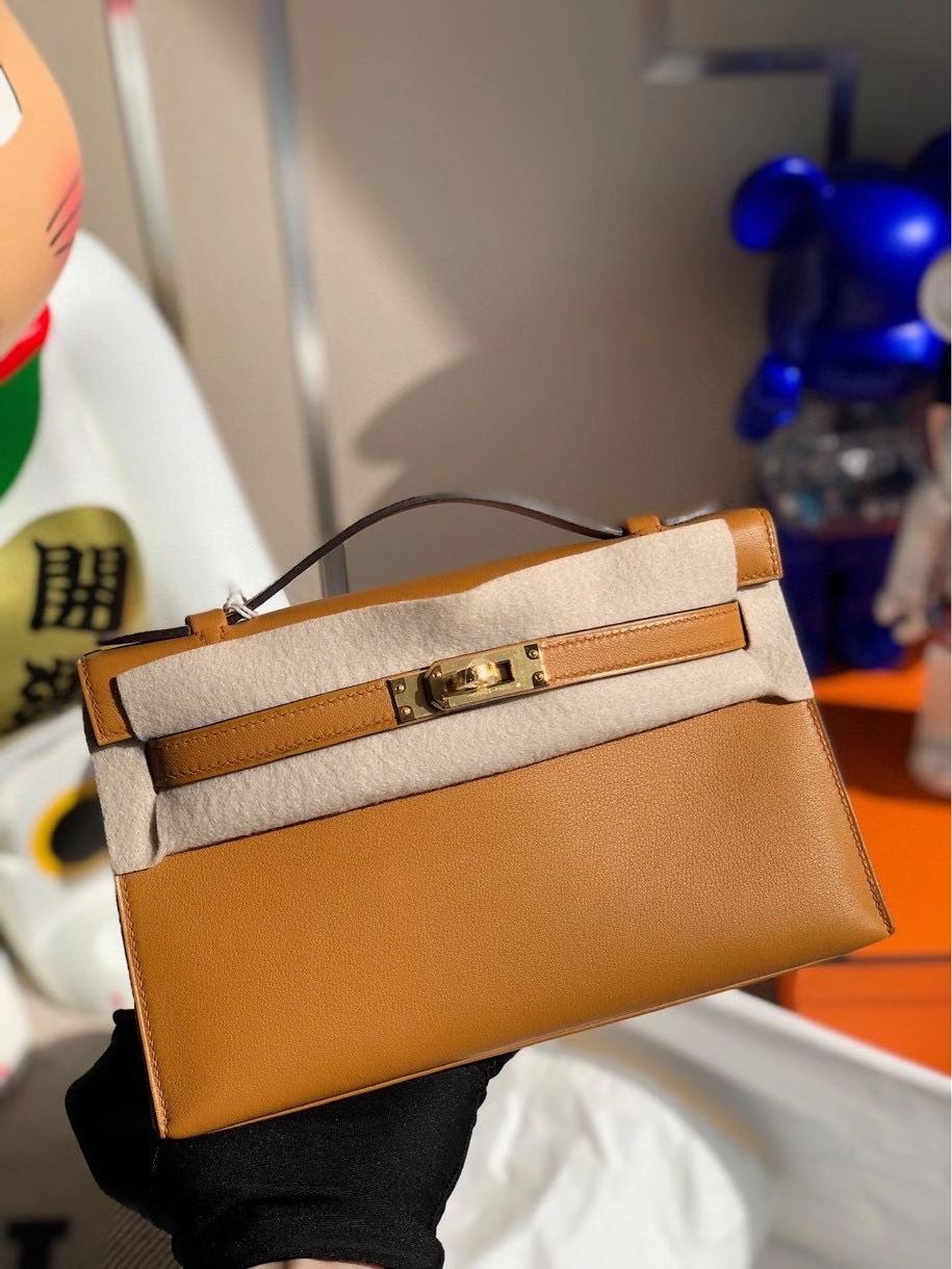 Hermès(爱马仕)Mini kelly swift 2S 芝麻黄 Sesame 金扣 顶级手缝 手拿包 晚宴包-拉尔森鳄鱼皮具定制 - 爱马仕包包官网 Hermès(爱马仕)Mini kelly swift 2S 芝麻黄 Sesame 金扣 顶级手缝 手拿包 晚宴包