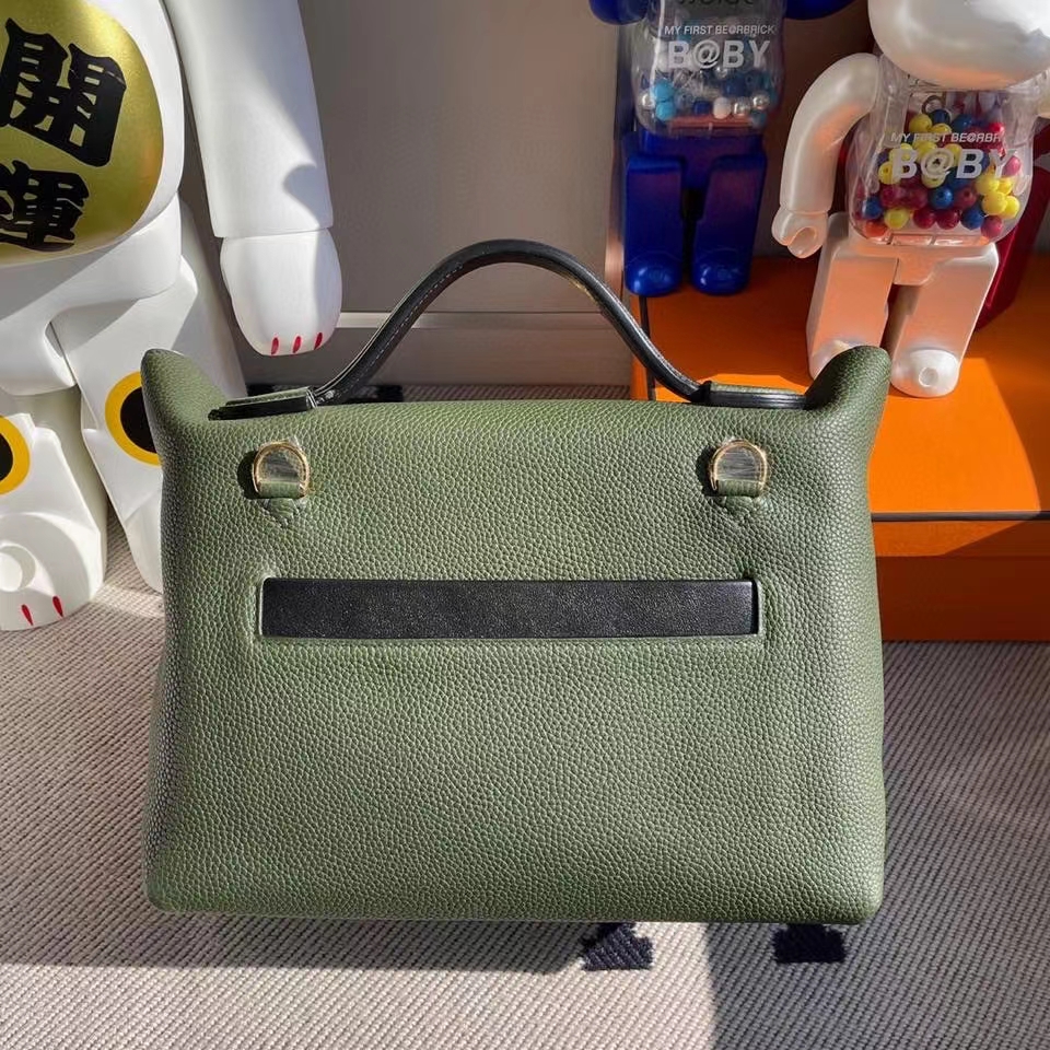 Hermès(爱马仕)2424 29cm 橄榄绿拼黑色 金扣 顶级手缝-拉尔森鳄鱼皮具定制 - 爱马仕包包官网 Hermès(爱马仕)2424 29cm 橄榄绿拼黑色 金扣 顶级手缝