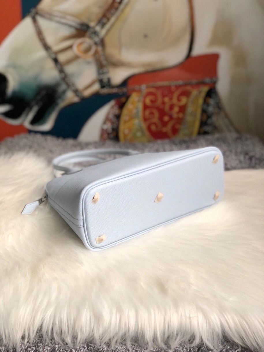 Hermès（爱马仕）Bolide 27cm Epsom 原厂掌纹皮 T0 雾蓝色 银扣 顶级手缝 现货