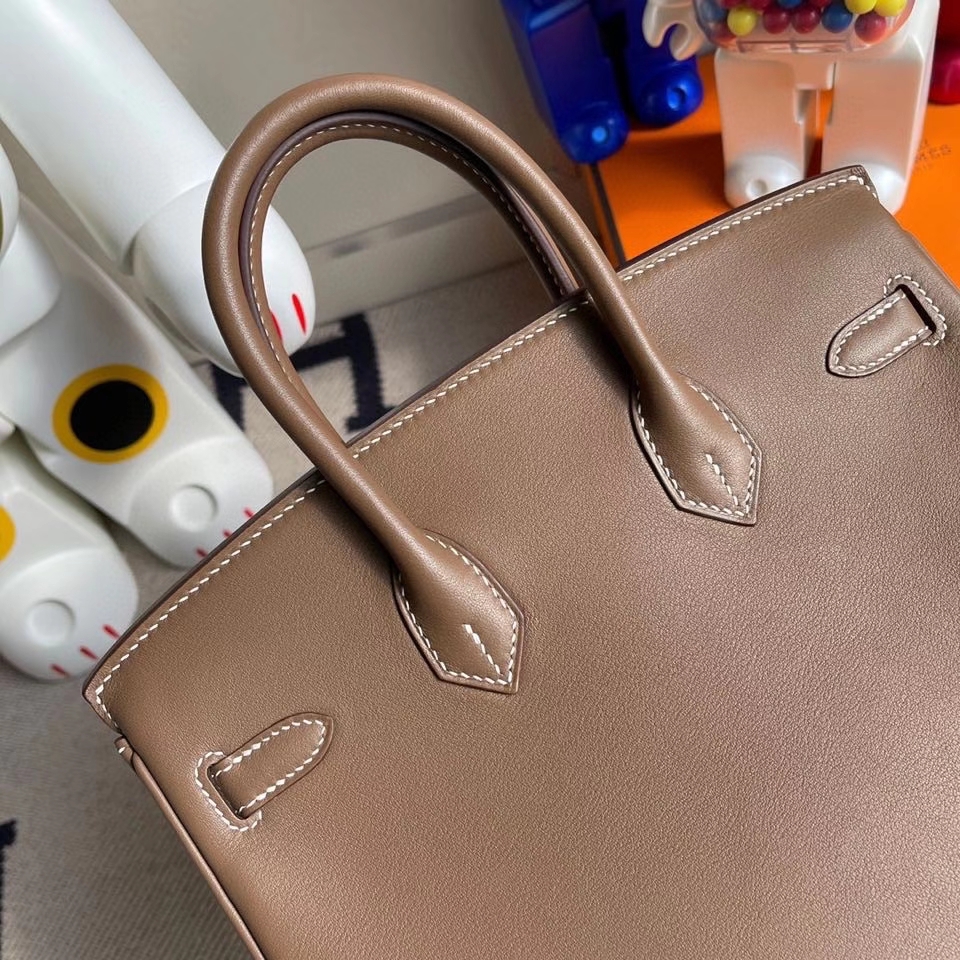Hermès（爱马仕）Birkin 25cm Swift  ck18 大象灰Etoupe 银扣 顶级手缝 现货