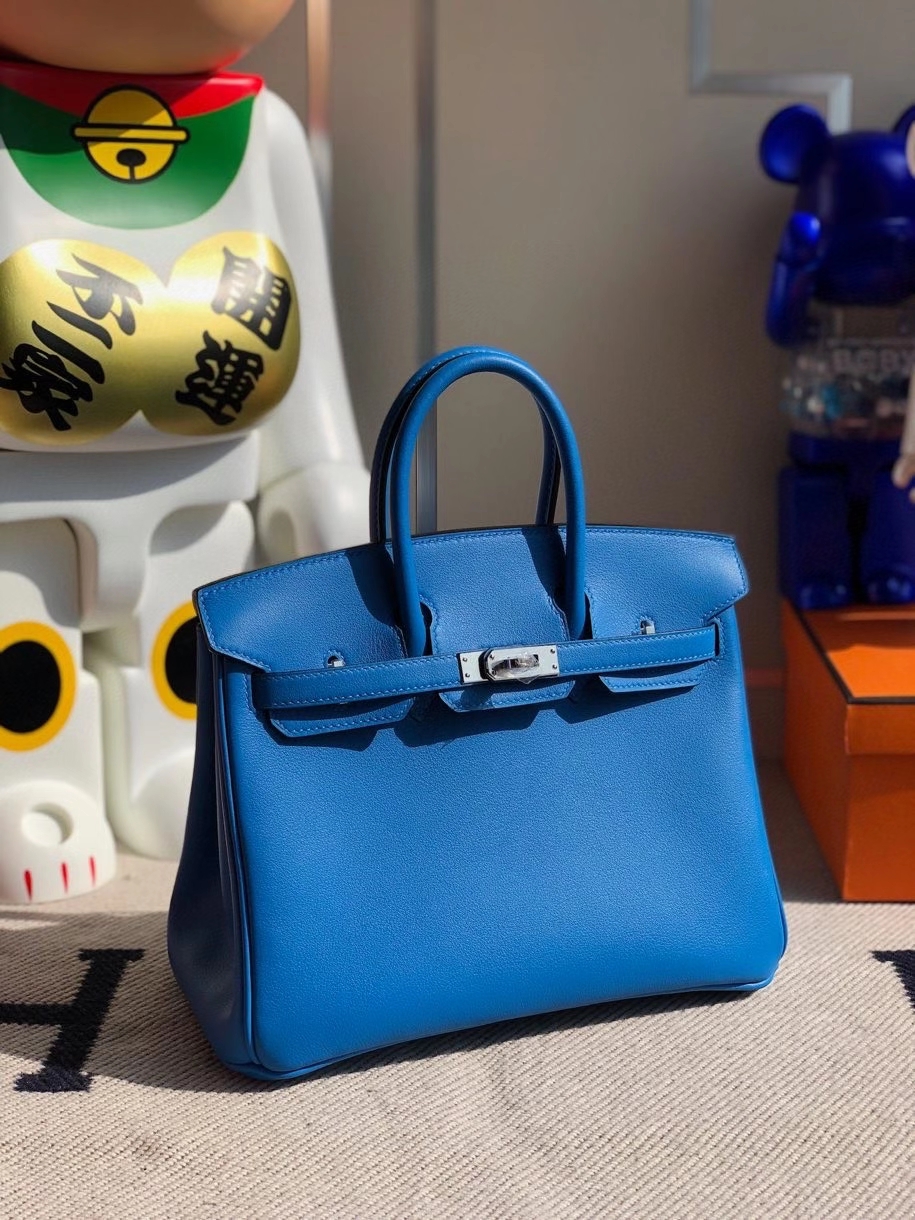 Hermès（爱马仕）Birkin 原厂swift 皮 7T 水妖蓝 银扣 顶级手缝 25cm