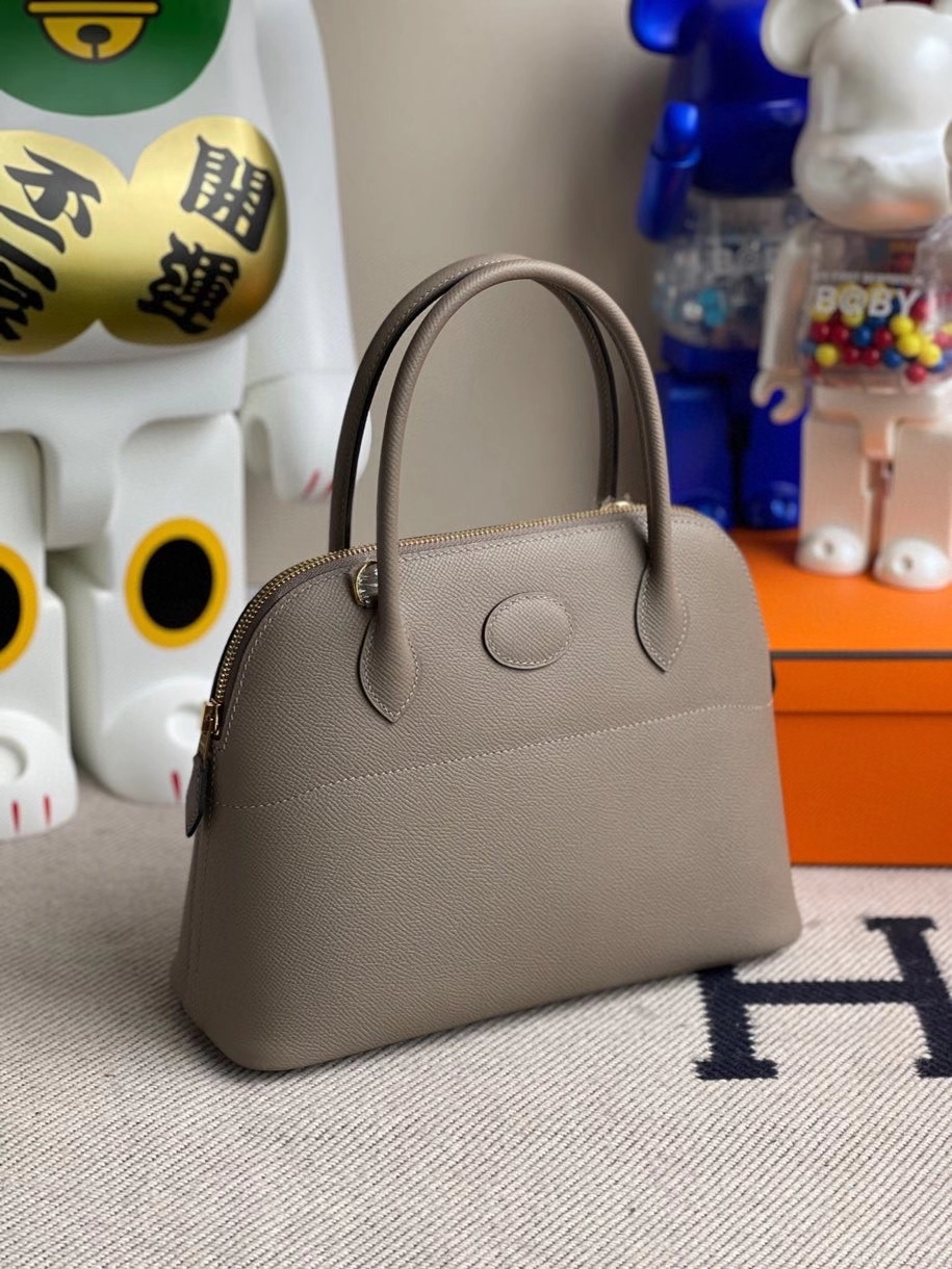 Hermès（爱马仕）Bolide 27cm Epsom 原厂掌纹皮 M8 沥青灰 金扣 顶级手缝