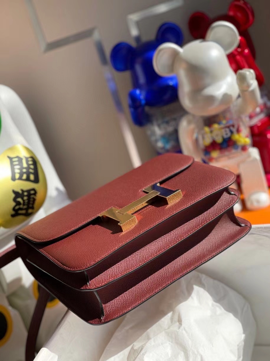 Hermès（爱马仕）Constance 24cm Epsom 原厂掌纹皮 ck55爱马仕红 金扣