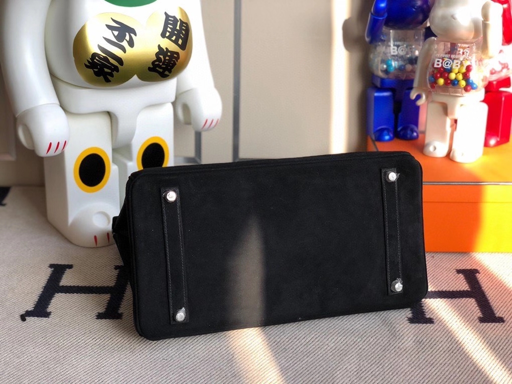 Hermès（爱马仕）Birkin 35cm 麂皮 ck89黑色noir 银扣 顶级手缝