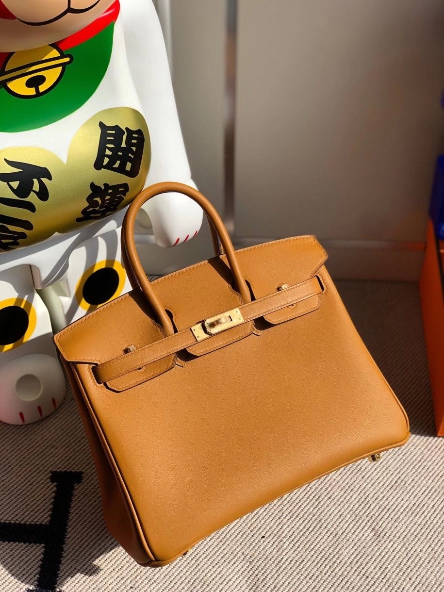 Hermès（爱马仕）Birkin 原厂swift 皮 2S 芝麻黄内拼柠檬黄 拉丝金扣 顶级手缝 25cm
