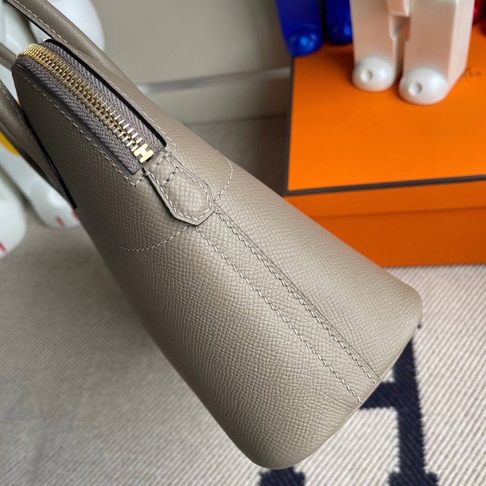 Hermès（爱马仕）Bolide 27cm Epsom 原厂掌纹皮 M8 沥青灰 金扣 顶级手缝