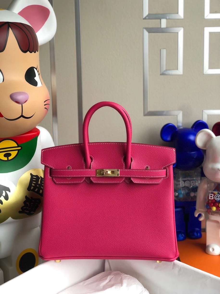 Hermès（爱马仕）Birkin 25cm Epsom 原厂掌纹皮 E5 糖果粉 金扣