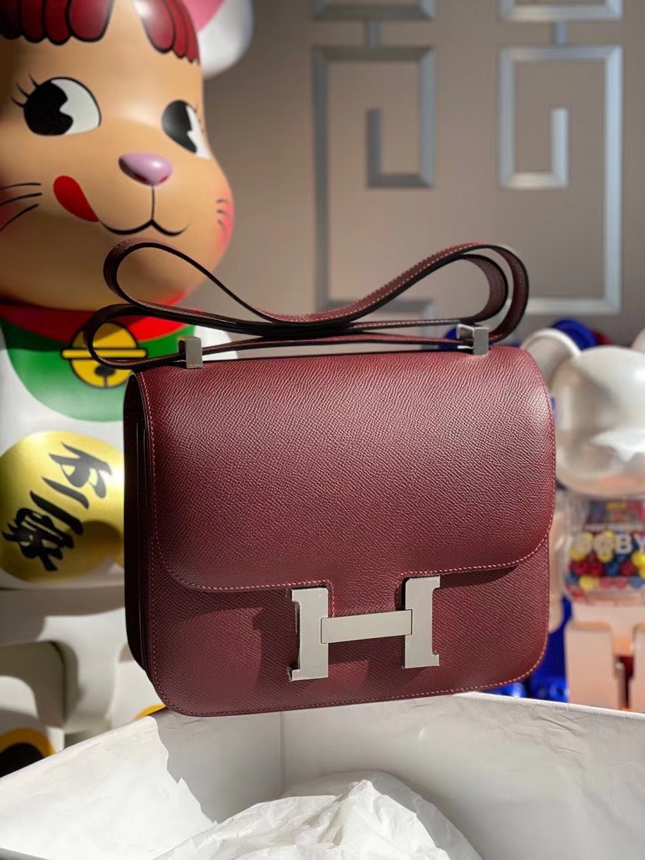 Hermès（爱马仕）Constance 24cm Epsom 原厂掌纹皮 ck55爱马仕红 银扣