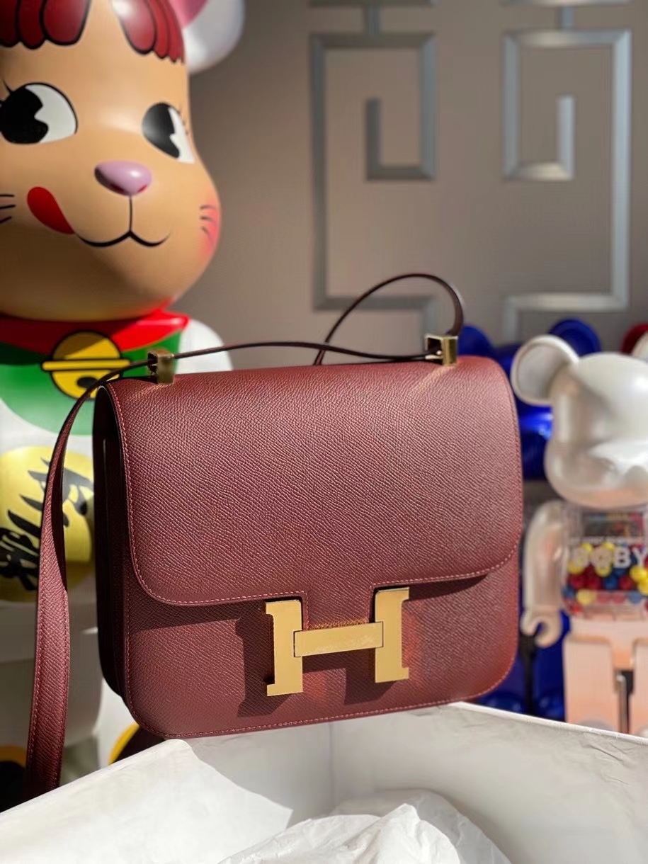 Hermès（爱马仕）Constance 24cm Epsom 原厂掌纹皮 ck55爱马仕红 金扣