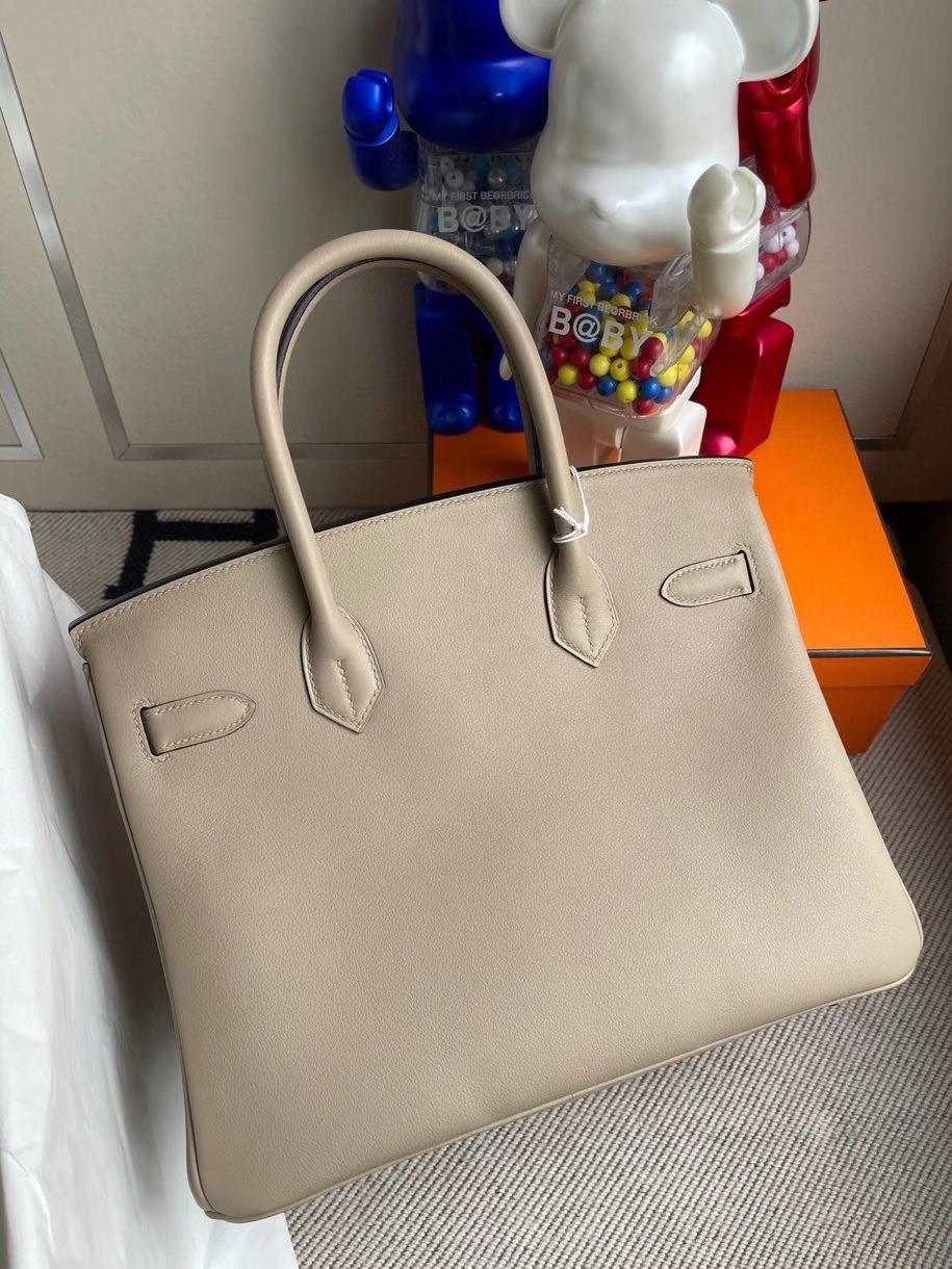 Hermès(爱马仕)Birkin 30cm Swift M8 沥青灰 gris ashpite 银扣顶级手缝-拉尔森鳄鱼皮具定制 - 爱马仕包包官网 Hermès(爱马仕)Birkin 30cm Swift M8 沥青灰 gris ashpite 银扣顶级手缝