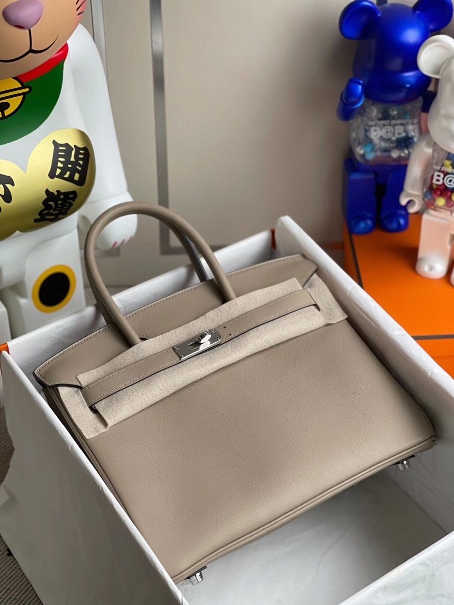 Hermès（爱马仕）Birkin 30cm Swift  M8 沥青灰 gris ashpite 银扣顶级手缝