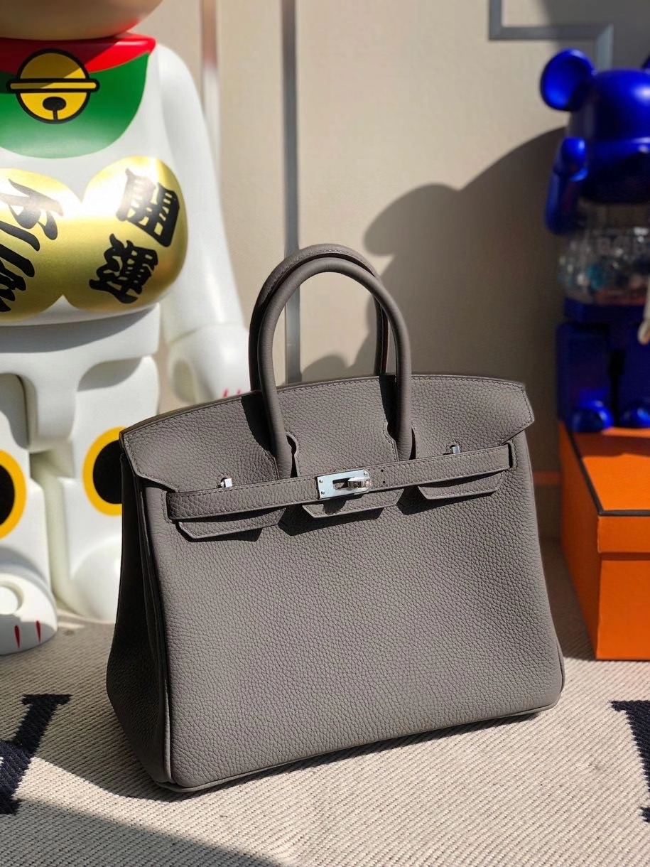 Hermès（爱马仕）Birkin 25cm 原厂小牛皮 togo 8F 锡器灰 Etain银扣 顶级手缝