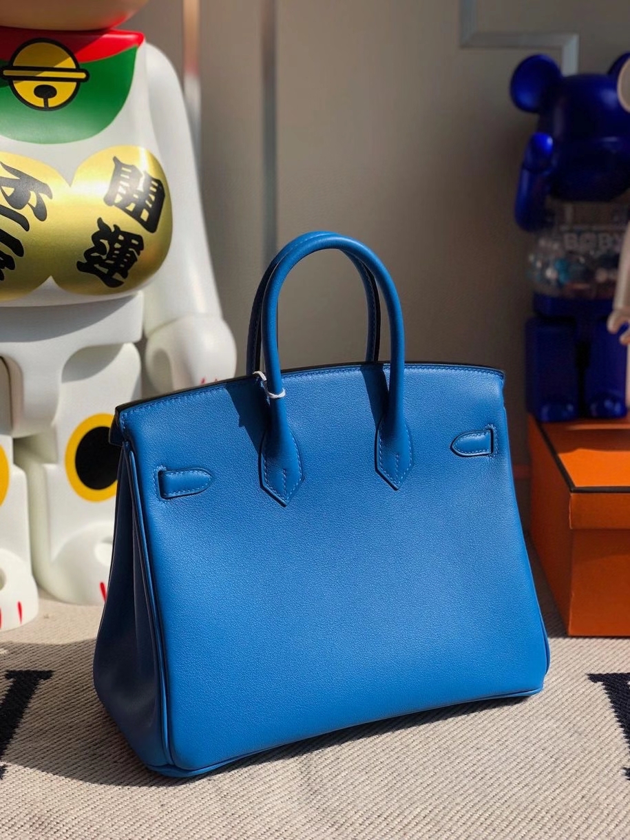 Hermès（爱马仕）Birkin 原厂swift 皮 7T 水妖蓝 银扣 顶级手缝 25cm