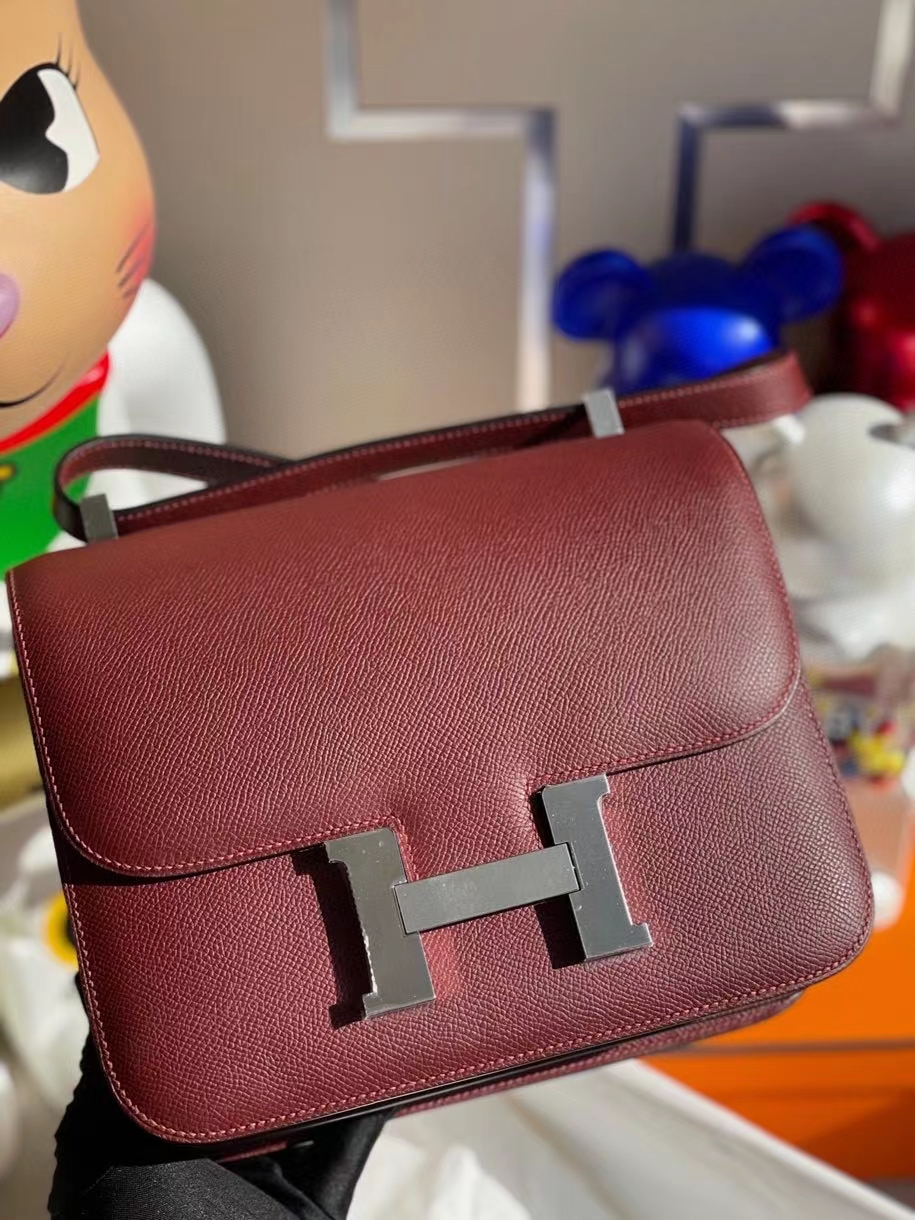 Hermès（爱马仕）Constance 24cm Epsom 原厂掌纹皮 ck55爱马仕红 银扣