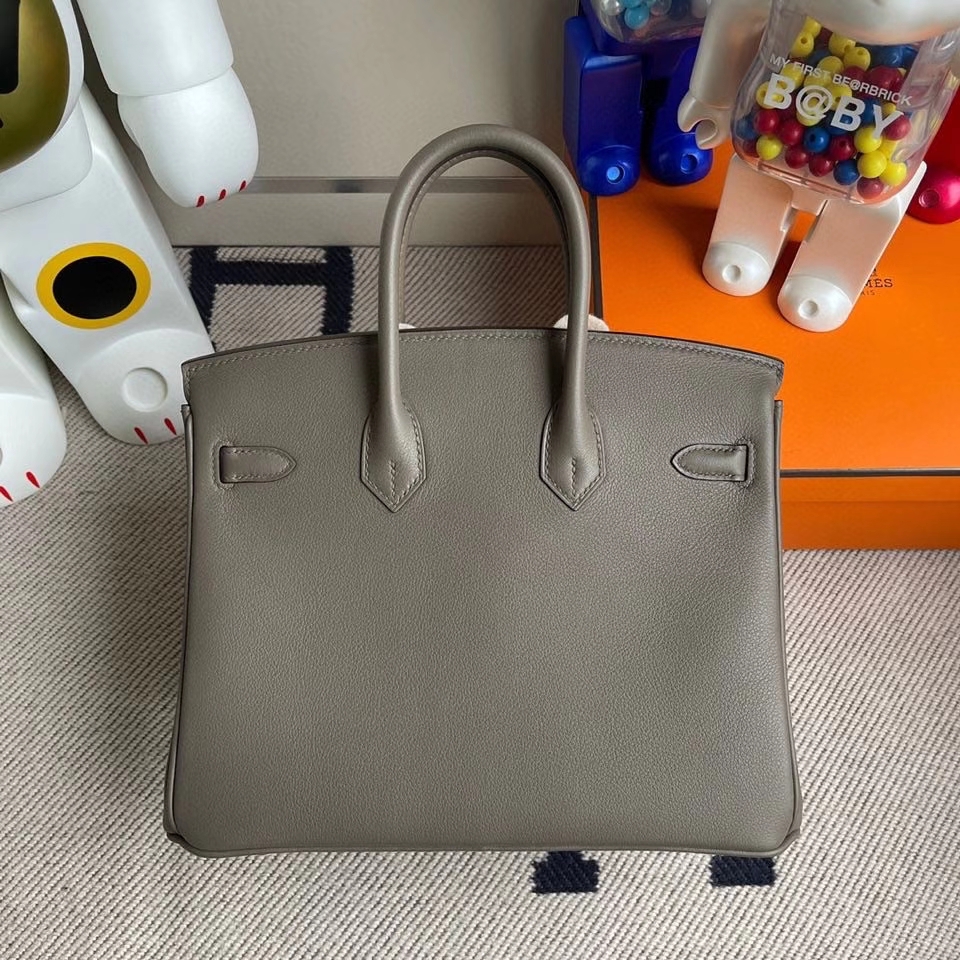 Hermès（爱马仕）Birkin 25cm Swift  ck81 大象灰 Etoupe 银扣 顶级手缝 现货