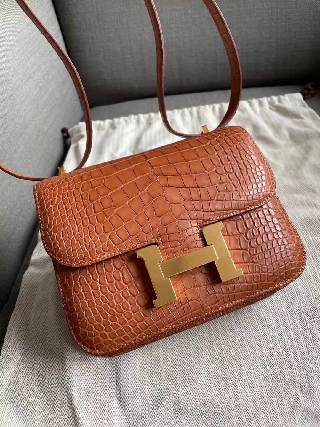 Hermès（爱马仕）Alligator matt 雾面鳄鱼 Constance 18cm 超爆颜色 定制
