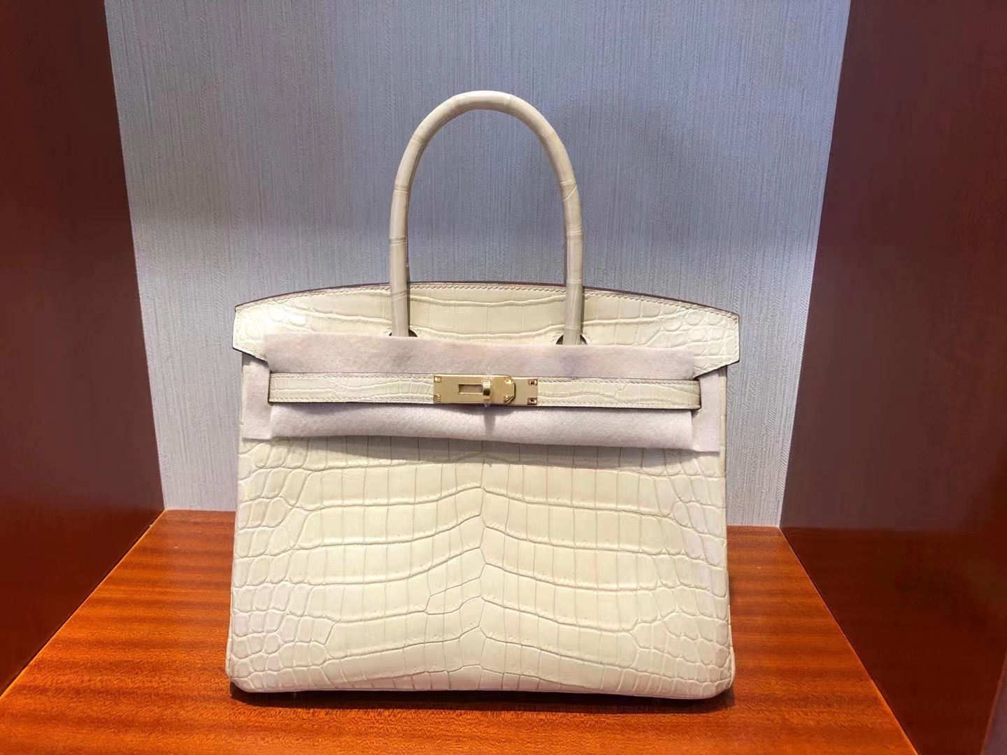 Hermès（爱马仕）Birkin 30cm 香草色 金扣 鳄鱼 顶级手缝