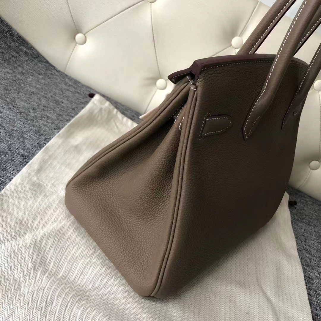 Hermès（爱马仕）Birkin 30cm Togo Ck18大象灰 顶级工艺 全手工缝制 银扣 现货