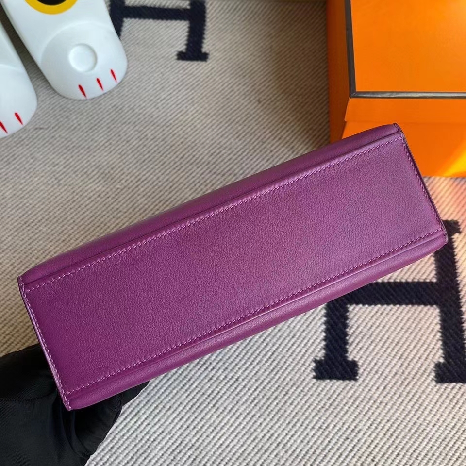 Hermès（爱马仕）Mini kelly pochette 22cm Swift anemone 薰衣草紫 金扣 顶级手缝 定制