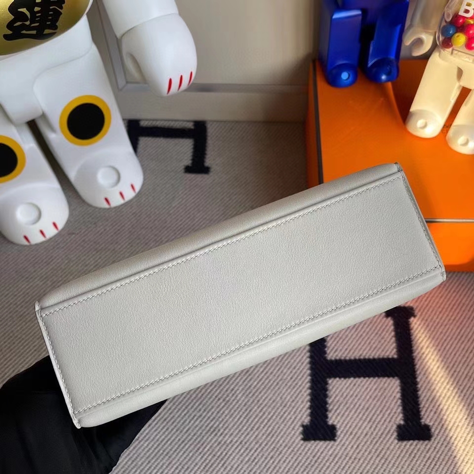 Hermès（爱马仕）Mini kelly pochette 22cm Swift 珍珠灰 金扣 顶级手缝 定制