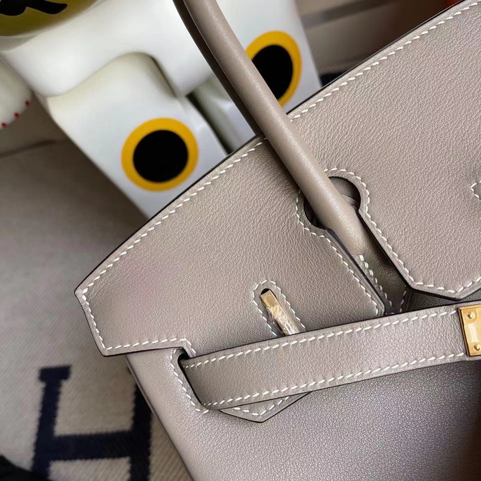 Hermès（爱马仕）Birkin 30cm Swift  M8 沥青灰 gris Ashpite 金扣 顶级手缝 现货