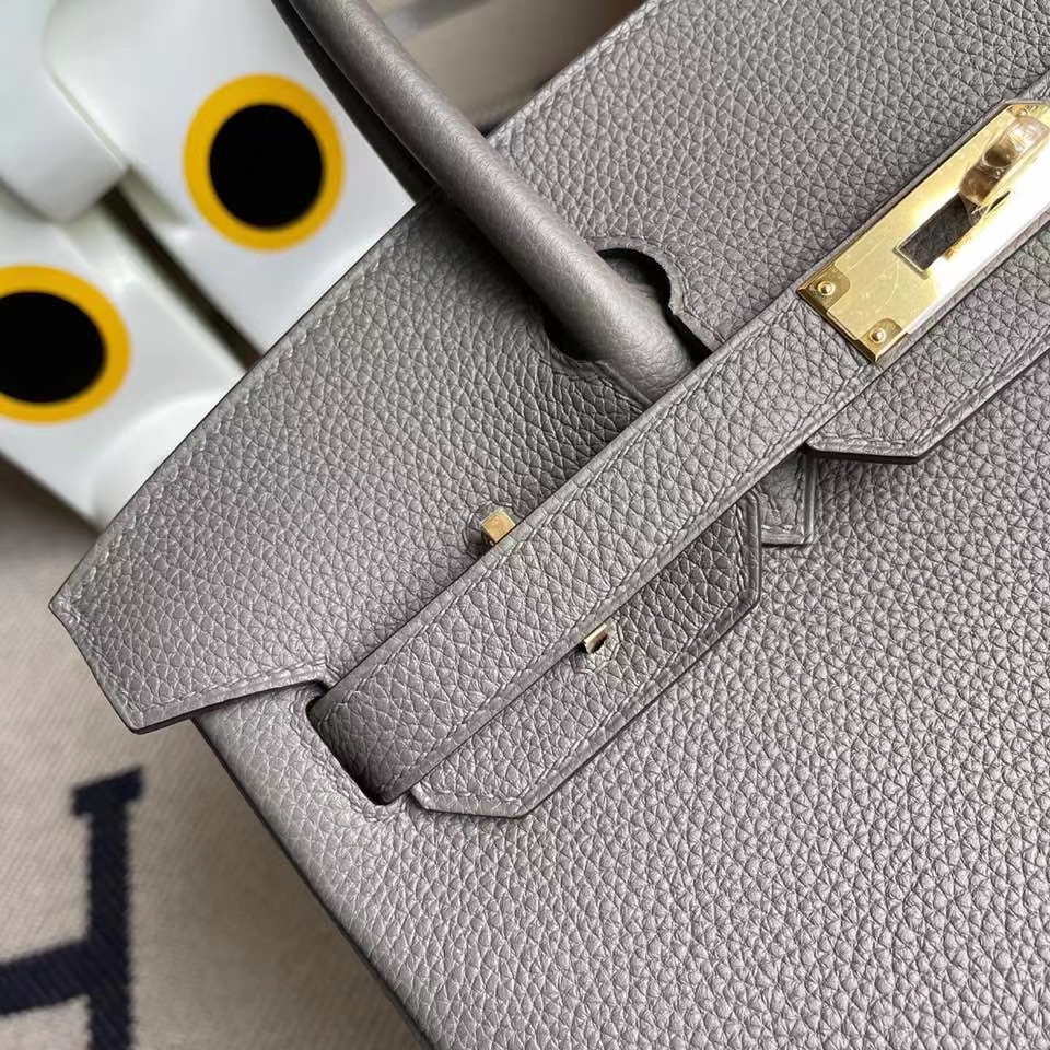 Hermès(爱马仕)Birkin 30cm 原厂小牛皮 8F 锡器灰 Etain 金扣 顶级手缝 现货-拉尔森鳄鱼皮具定制 - 爱马仕包包官网 Hermès(爱马仕)Birkin 30cm 原厂小牛皮 8F 锡器灰 Etain 金扣 顶级手缝 现货
