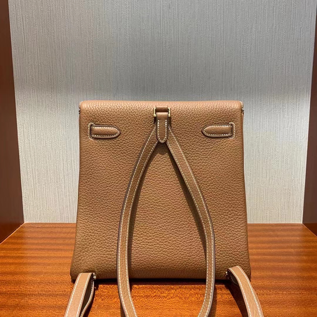 Hermès(爱马仕)Kelly ado 22cm Clemence Ck37金棕色 顶级工艺 全手工缝制 金扣 现货-拉尔森鳄鱼皮具定制 - 爱马仕包包官网 Hermès(爱马仕)Kelly ado 22cm Clemence Ck37金棕色 顶级工艺 全手工缝制 金扣 现货