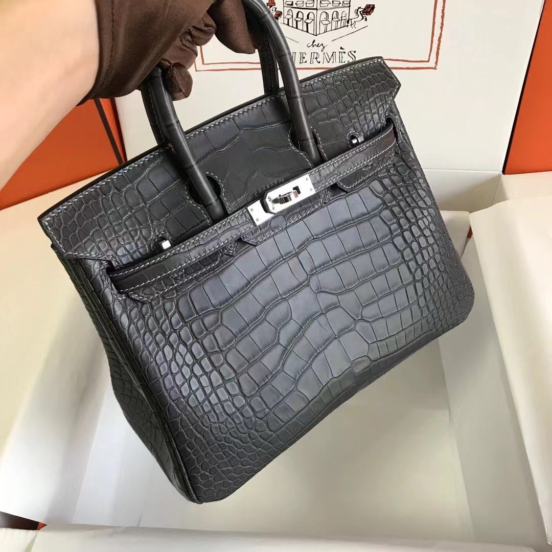 Hermès（爱马仕）birkin 铂金包 88石墨灰 方块 美洲 25cm