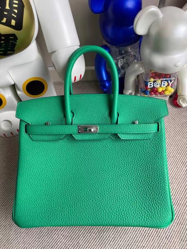 Hermès（爱马仕）Birkin 铂金包 原厂小牛皮 togo 6W Menthe 薄荷绿 银扣 25cm