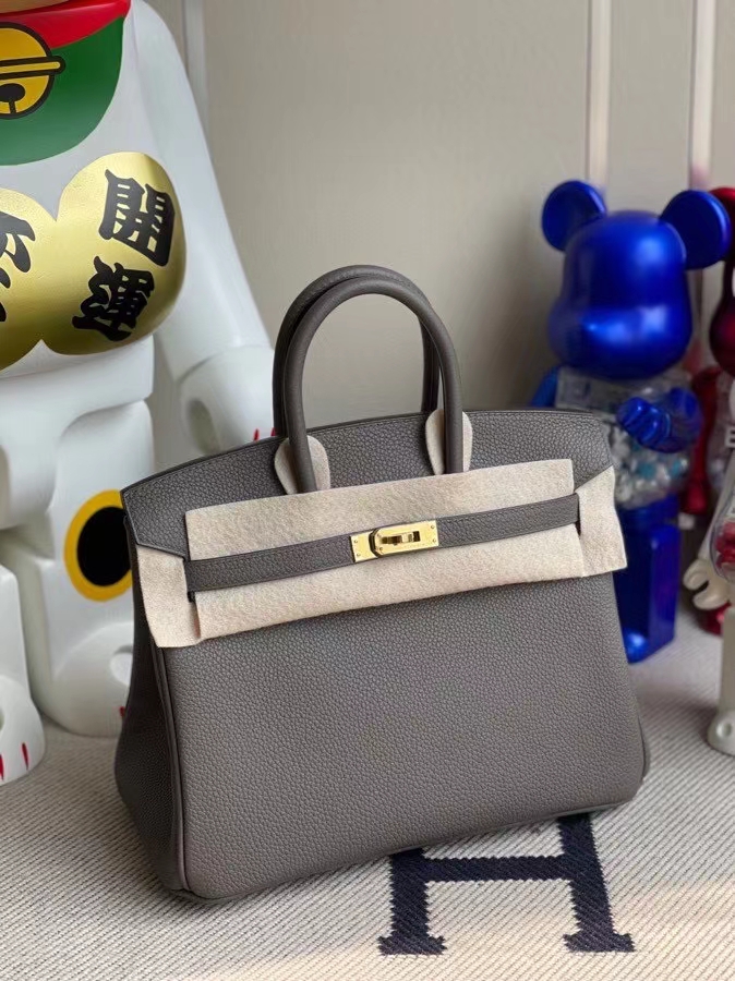 Hermès（爱马仕）Birkin 铂金包 原厂小牛皮 togo 8F 锡器灰 etain 金扣 25cm 顶级手缝