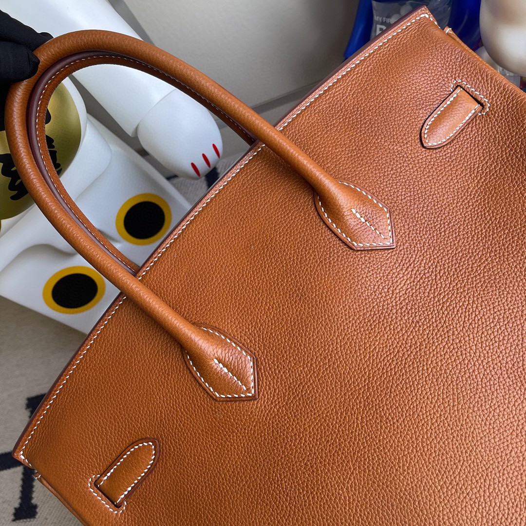 Hermès（爱马仕）Birkin 铂金包 福宝 ck37 金棕色 Gold 银扣 35cm 顶级手缝定制