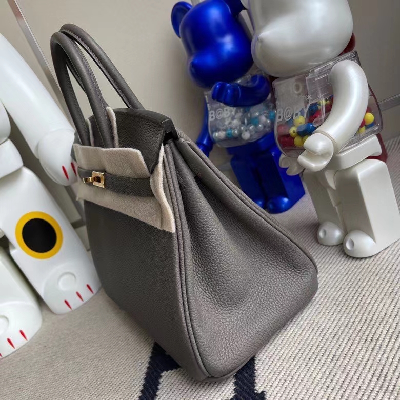 Hermès（爱马仕）Birkin 铂金包 原厂小牛皮 togo 8F 锡器灰 etain 金扣 25cm 顶级手缝