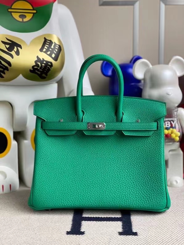 Hermès（爱马仕）Birkin 铂金包 原厂小牛皮 togo 6W Menthe 薄荷绿 银扣 25cm