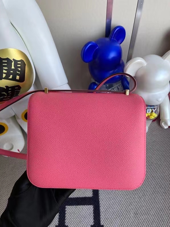 Hermès（爱马仕）Constance 空姐包 Epsom 原厂掌纹皮 8w 唇膏粉 金扣 24cm 顶级手缝