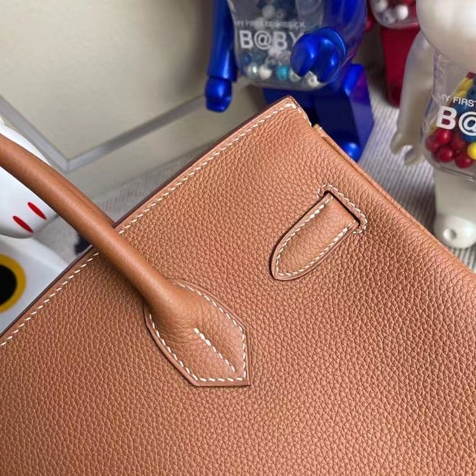 Hermès（爱马仕）Birkin 铂金包 原厂小牛皮 togo ck37金棕色 gold 金扣 25cm 现货