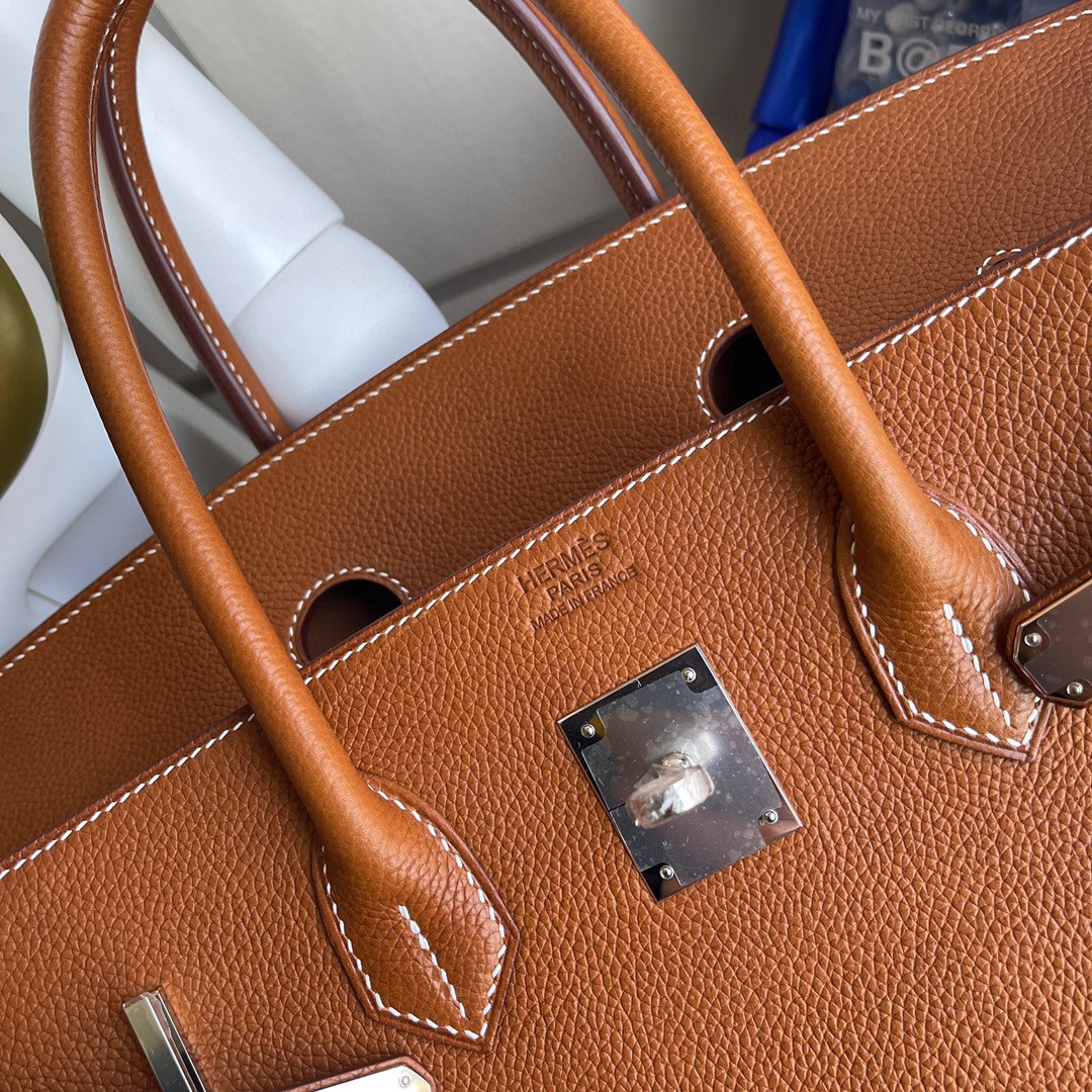 Hermès（爱马仕）Birkin 铂金包 福宝 ck37 金棕色 Gold 银扣 35cm 顶级手缝定制