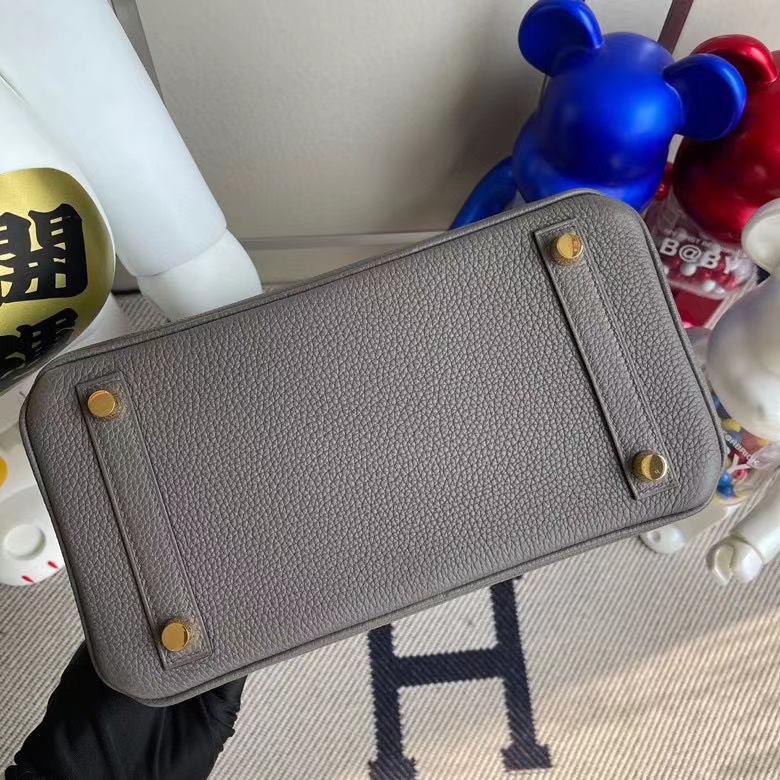 Hermès（爱马仕）Birkin 铂金包 原厂小牛皮 togo 8F 锡器灰 etain 金扣 25cm 顶级手缝