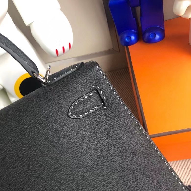 Hermès（爱马仕）Kelly 凯莉包 GM皮 黑色 银扣 28cm 顶级手缝 现货
