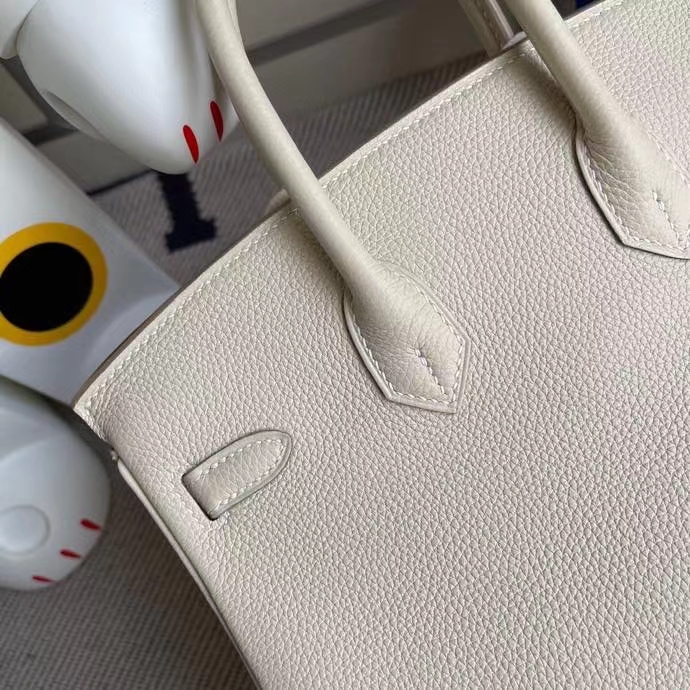 Hermès（爱马仕）Birkin 铂金包 原厂小牛皮 ck10奶昔白 craie 金扣 25 cm顶级手缝 现货