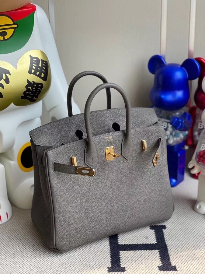 Hermès（爱马仕）Birkin 铂金包 原厂小牛皮 togo 8F 锡器灰 etain 金扣 25cm 顶级手缝