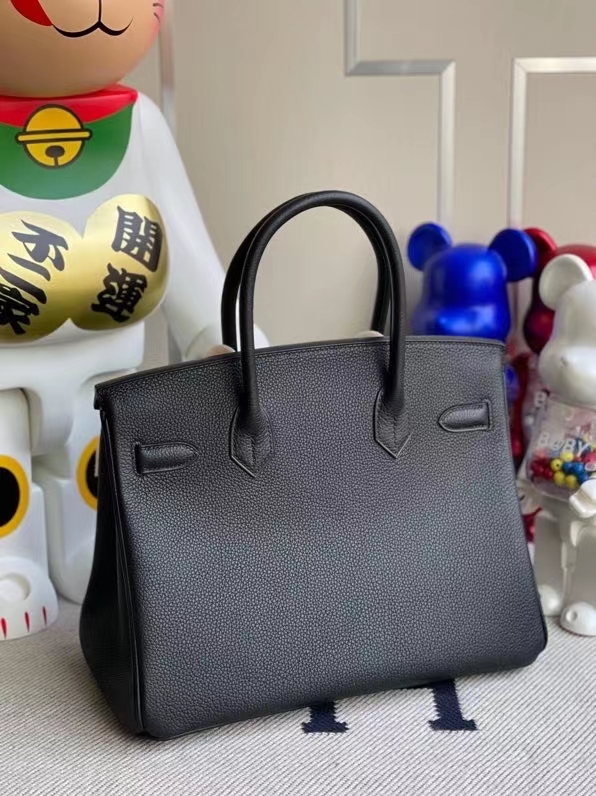 Hermès（爱马仕）Birkin 铂金包 原厂小牛皮 togo ck89 黑色 noir 金扣 30cm 现货