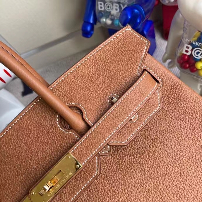 Hermès（爱马仕）Birkin 铂金包 原厂小牛皮 togo ck37金棕色 gold 金扣 25cm 现货