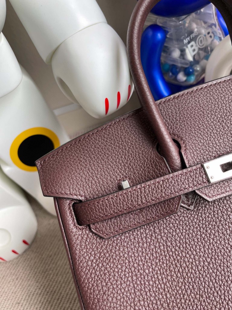 Hermès（爱马仕）Birkin 铂金包 原厂小牛皮 togo皮 0G 马鞍红 银扣 25cm