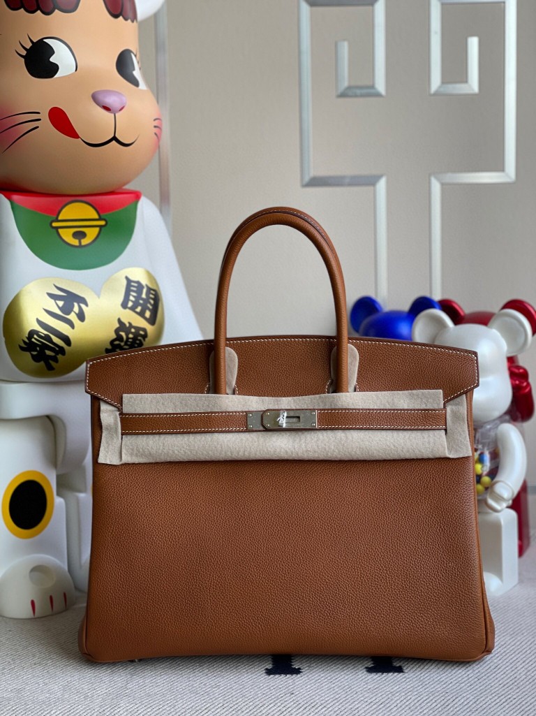 Hermès（爱马仕）Birkin 铂金包 福宝 ck37 金棕色 Gold 银扣 35cm 顶级手缝定制