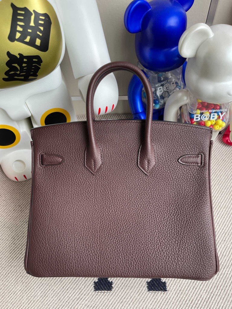 Hermès（爱马仕）Birkin 铂金包 原厂小牛皮 togo皮 0G 马鞍红 银扣 25cm