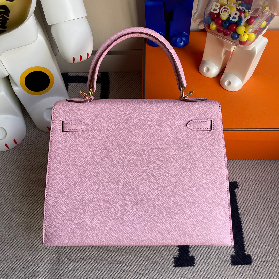 Hermès(爱马仕)Kelly 凯莉包 原厂掌纹皮 Epsom X9 锦葵紫 金扣 25cm 顶级手缝 现货-拉尔森鳄鱼皮具定制 - 爱马仕包包官网 Hermès(爱马仕)Kelly 凯莉包 原厂掌纹皮 Epsom X9 锦葵紫 金扣 25cm 顶级手缝 现货
