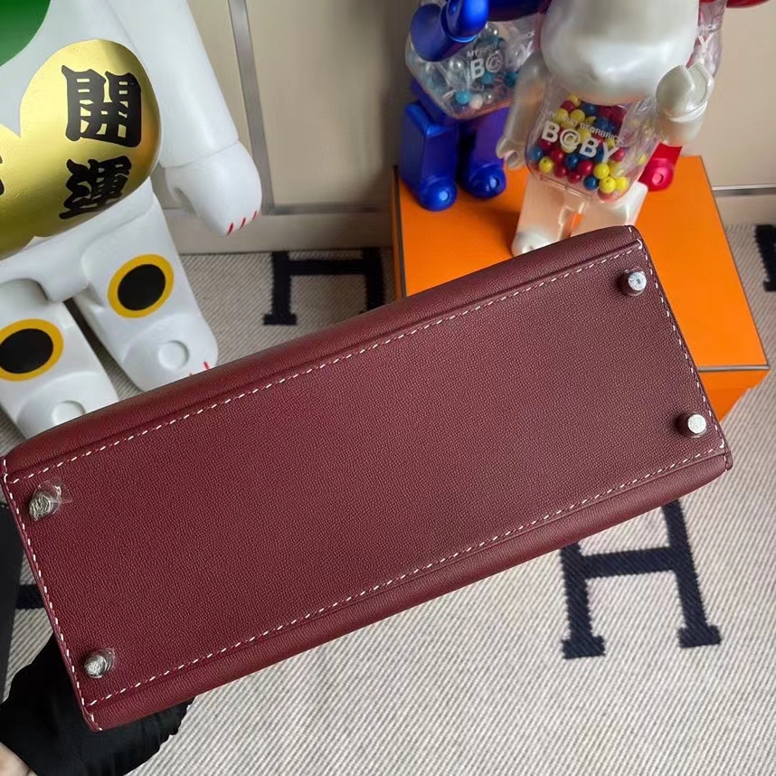 Hermès（爱马仕）Kelly 凯莉包 GM皮 ck55 爱马仕红 银扣 28cm 顶级手缝 现货