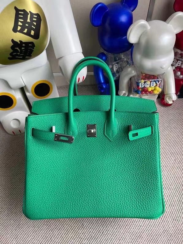 Hermès(爱马仕)Birkin 铂金包 原厂小牛皮 togo 6W Menthe 薄荷绿 银扣 25cm-拉尔森鳄鱼皮具定制 - 爱马仕包包官网 Hermès(爱马仕)Birkin 铂金包 原厂小牛皮 togo 6W Menthe 薄荷绿 银扣 25cm