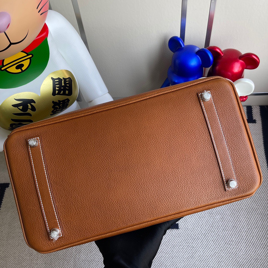 Hermès（爱马仕）Birkin 铂金包 福宝 ck37 金棕色 Gold 银扣 35cm 顶级手缝定制